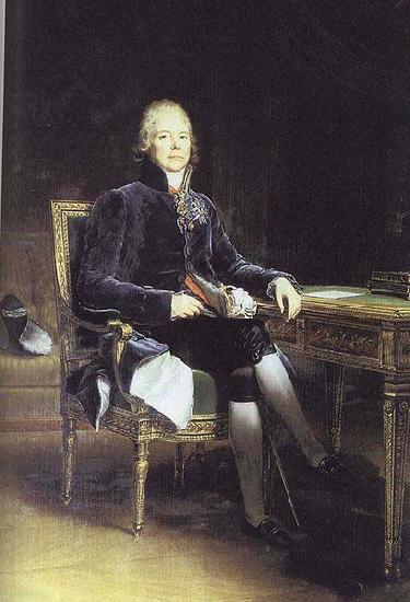Francois Pascal Simon Gerard Portrait of French stateman Charles Maurice Talleyrand-Perigord oil painting image